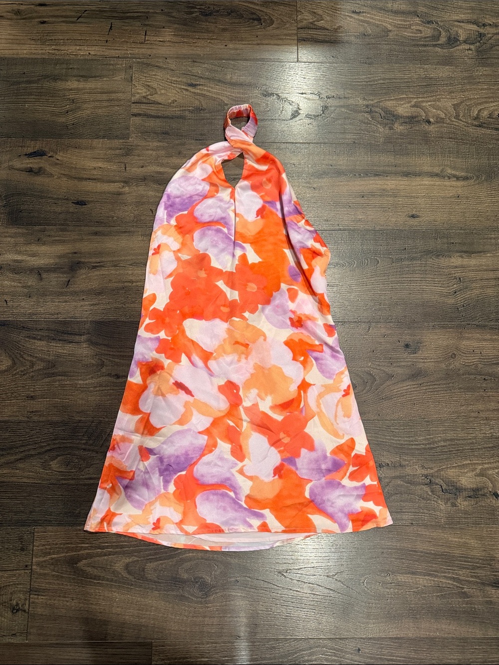 Women’s Orange & Purple Halter Dress